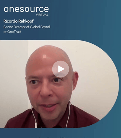 thumbnail for a video of a customer discussing managed payroll