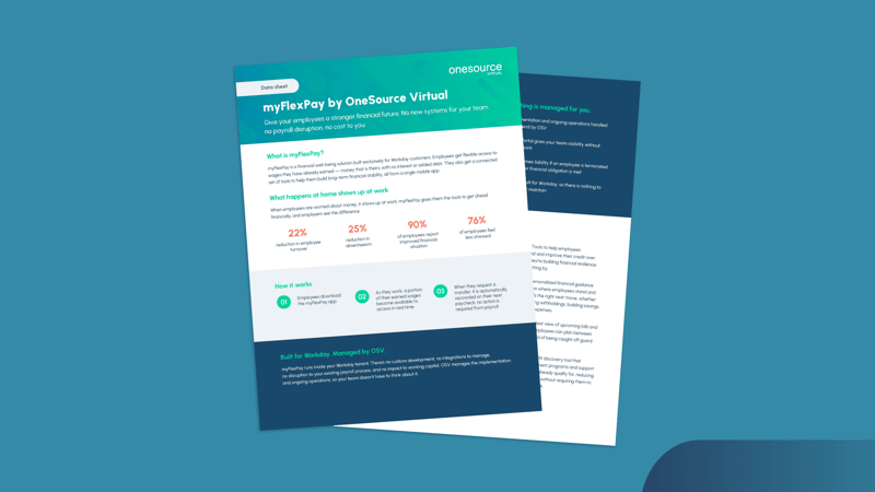 image of a data sheet covering myFlexPay by OSV