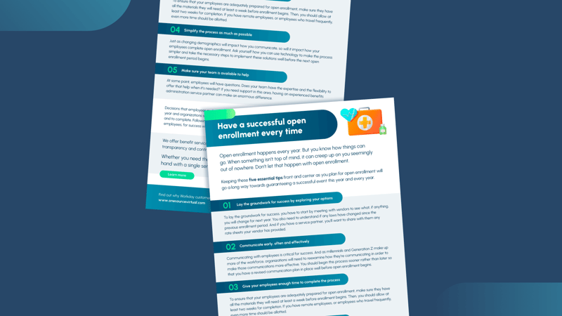 image picturing an infographic discussing tips for successful open enrollment