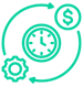icon depicts a clog with money and a cog cycling around it