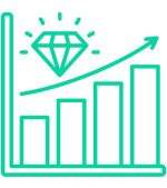 image shows an upward bar chart