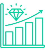 image shows an upward bar chart