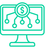 image shows a computer with network lines